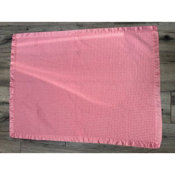 Target Cloud Island Pink Waffle Weave Baby Blanket With Silky Rayon Edging - Picture 1 of 5